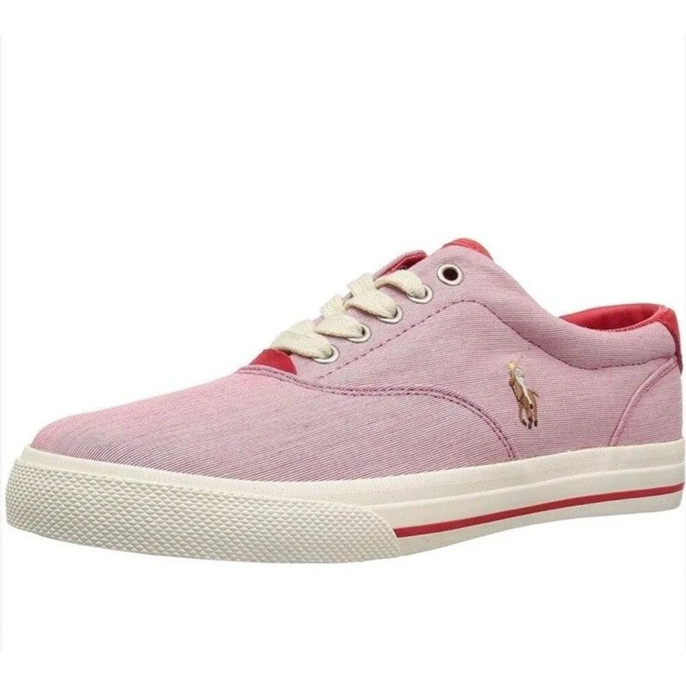 Polo Ralph Lauren Vaughn Lace-Up Sneakers Men Shoes 8 D Red Horse Logo